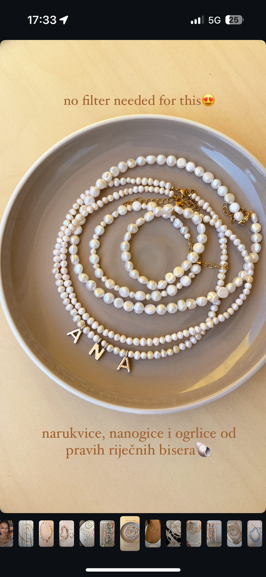 Ogrlica Riječni biseri iz Školjke