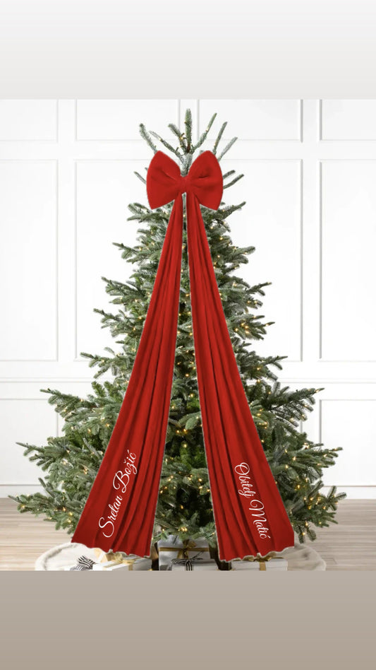 Božićna mašna za bor 2m s tekstom