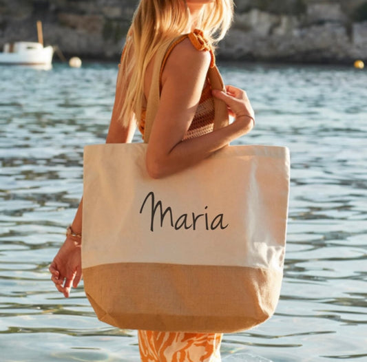 Torba za plažu juta+tkanina